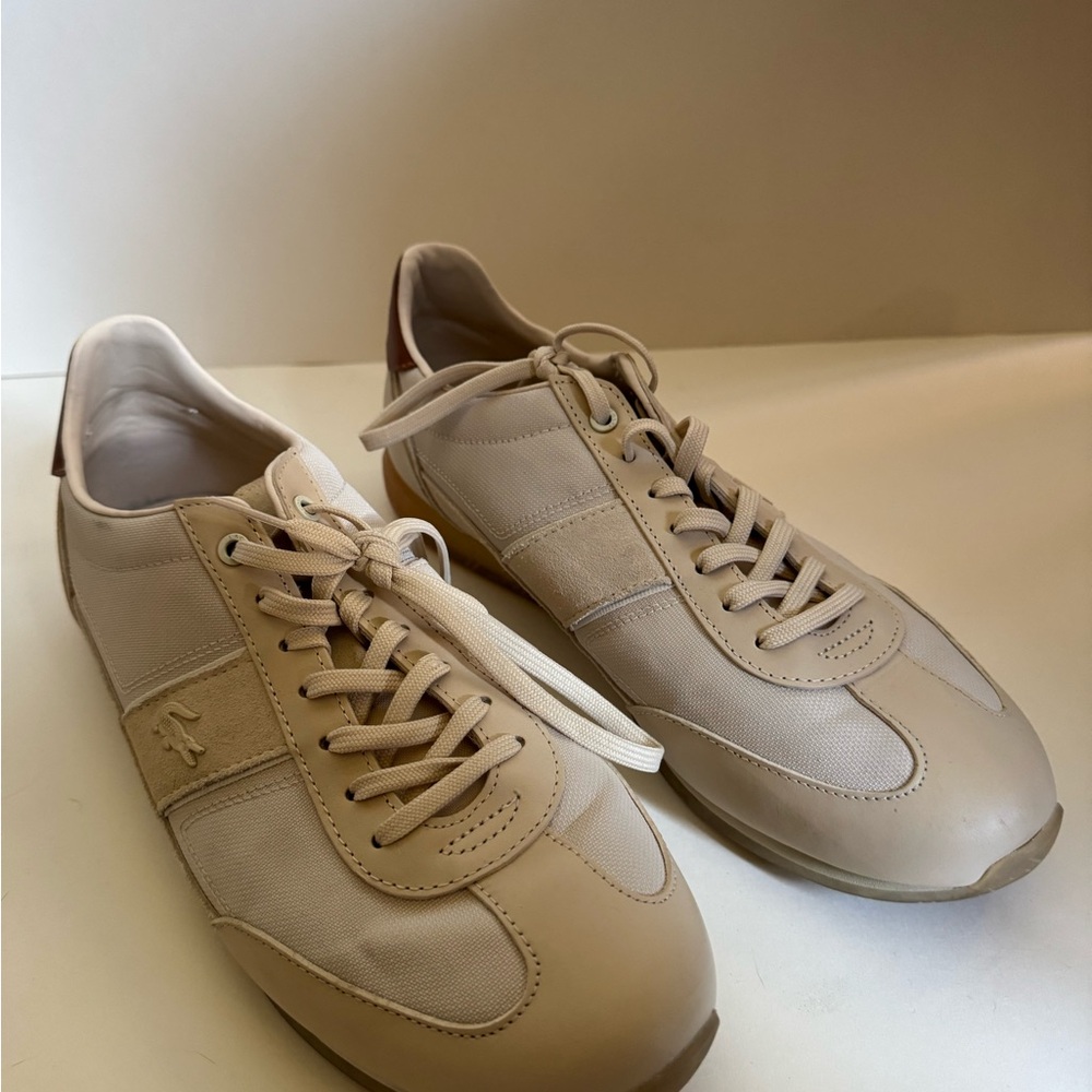 Lacoste Men’s Angular 222 4 CMA Sneakers in Off-White / Light Beige (Sz 11)